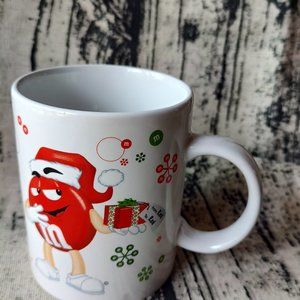 M&M's Coffee Mug red and yellow Christmas Wrapping Paper Holiday